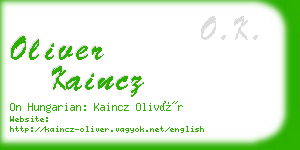 oliver kaincz business card